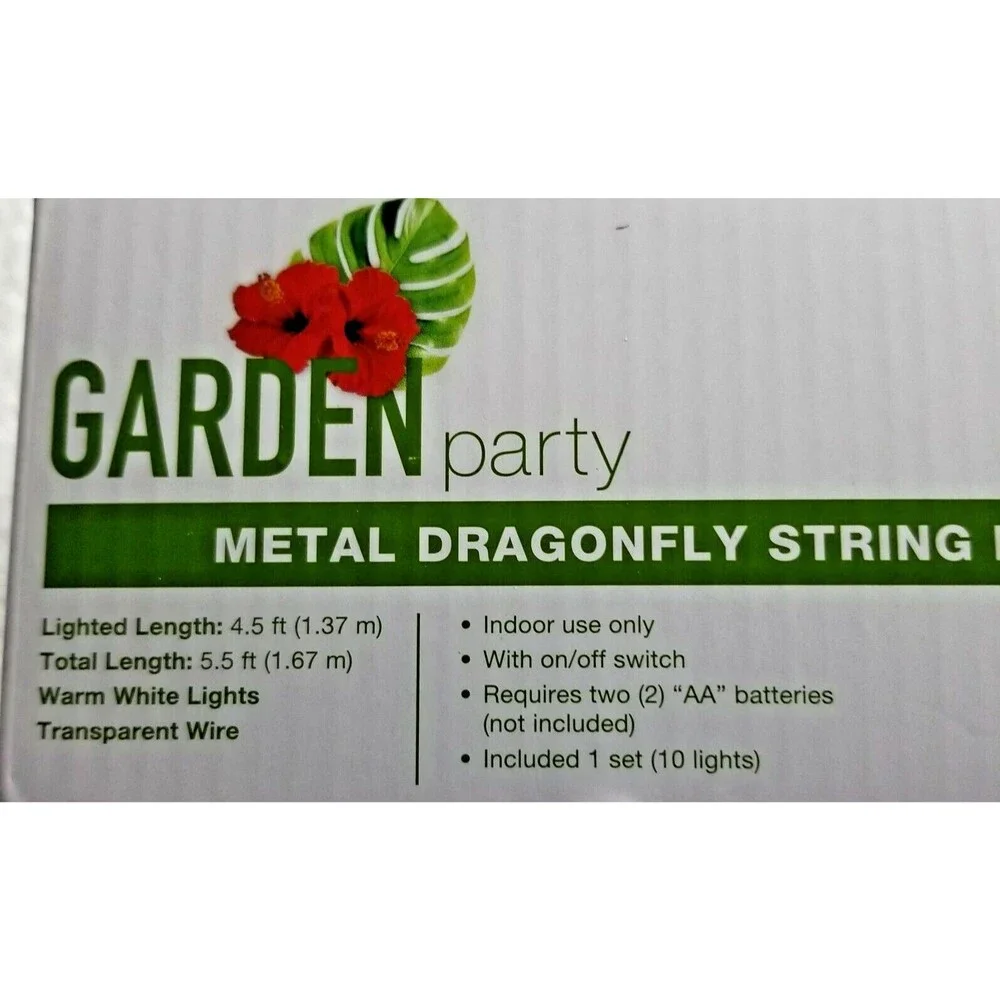 Dragonfly Metal String Lights Ombre Multicolor LED Garden Party Indoor Use
